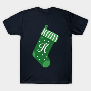 Christmas Stocking with Letter K T-Shirt